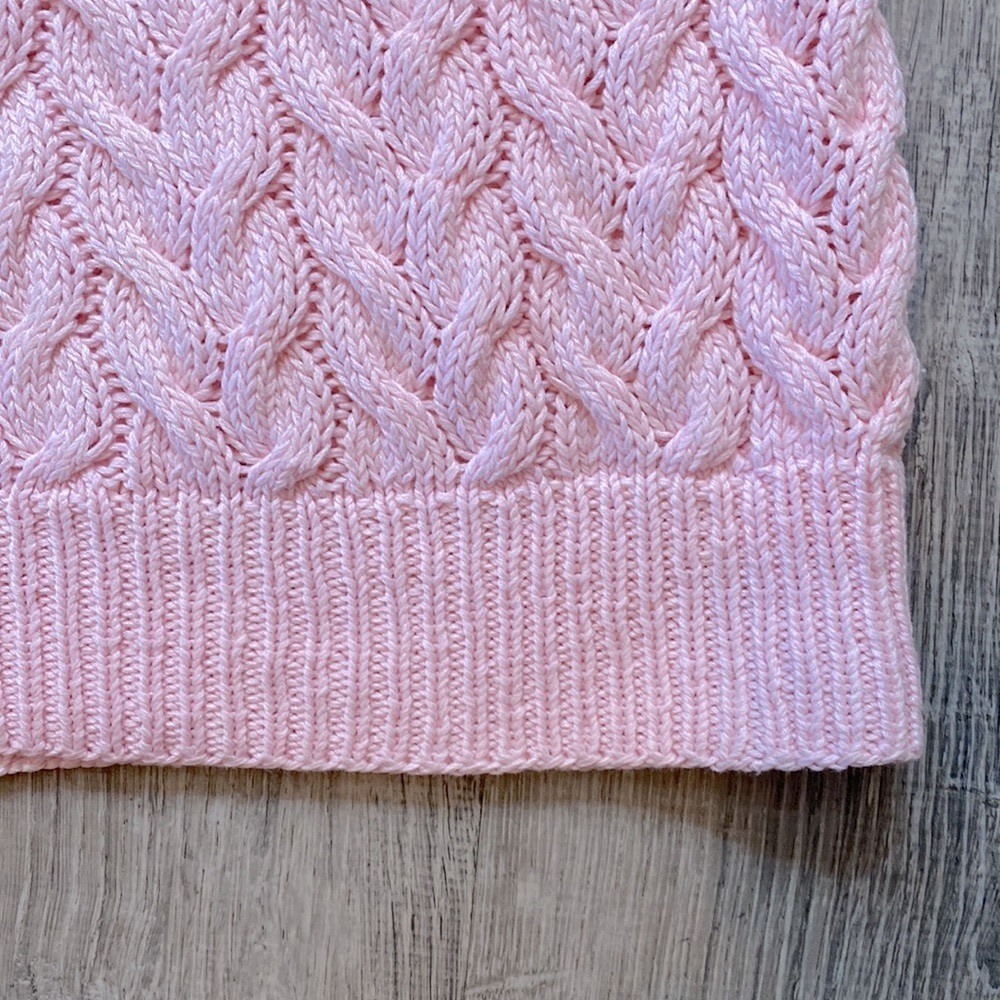 Lovely Pink Long Sleeve Cable Knit Sweater - Picture 7 of 13